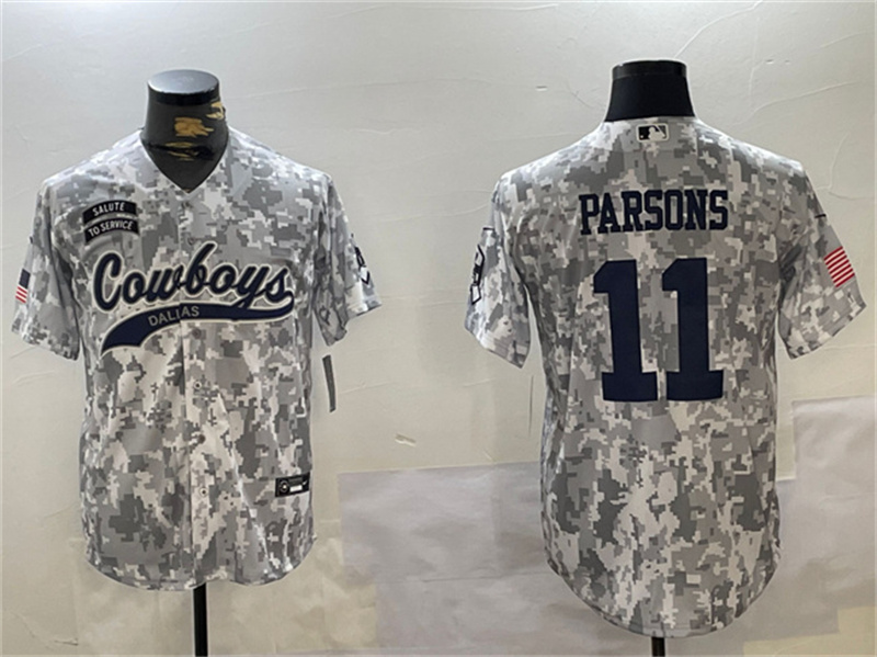 Men's Dallas Cowboys #11 Micah Parsons 2024 Arctic Camo Salute to Service Stitched Baseball Jersey Men's Dallas Cowboys #11 Micah Parsons 2024 Arctic Camo Salute to Service Stitched Baseball Jersey